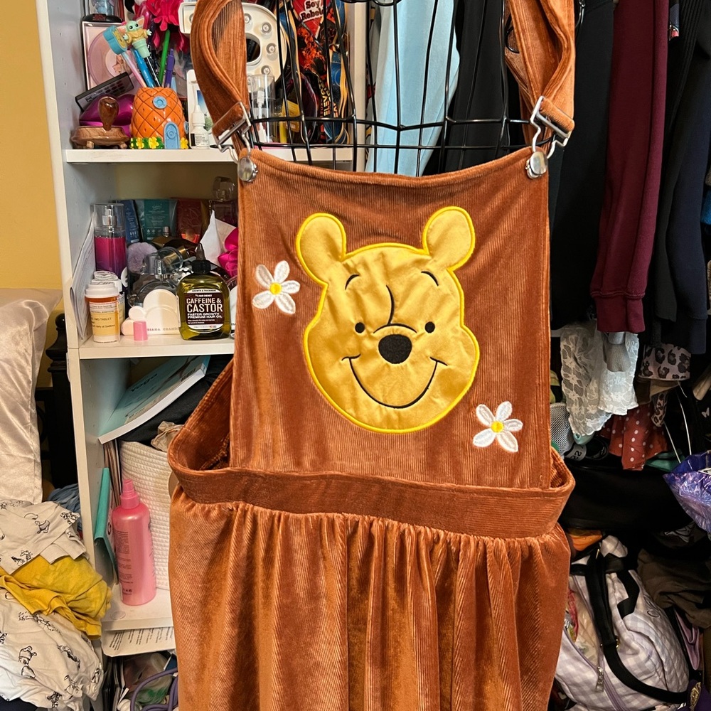Brown Winnie the Pooh Pinafore Dress